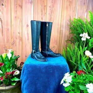 Ladies over the calf size 8M leather and textile mix boots by Michael Kors